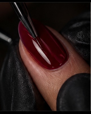 Red manicure detail