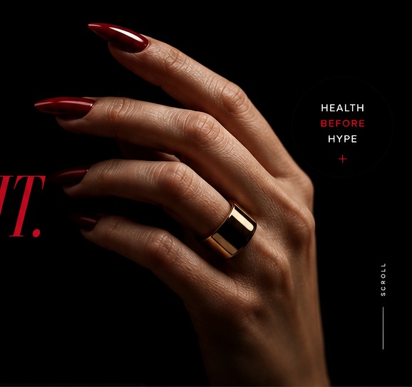 Editorial red manicure mockup